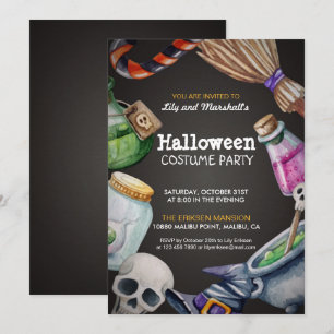 Elegant Halloween Costume Party Invitation