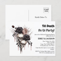 Elegant Halloween Engagement Party Invitation