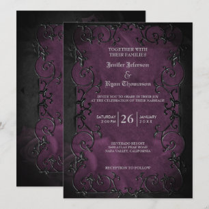 Élégant halloween gothique violet faire-part de ma