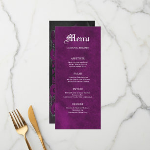 Elégant halloween gothique violet Mariage Menu