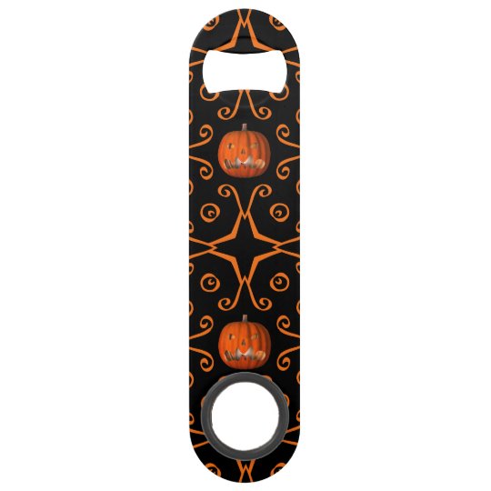 Elegant Halloween jack o lantern pattern Bar Key