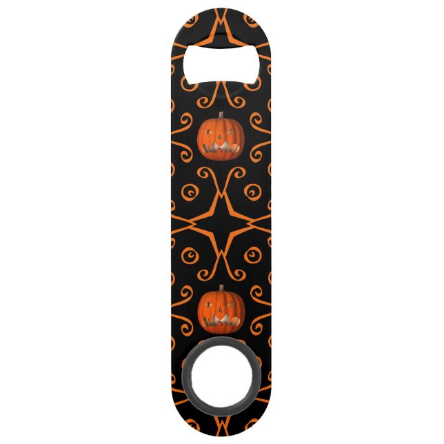 Elegant Halloween jack o lantern pattern Bar Key (Front)