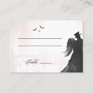 Elegant Halloween Lovers Silhouette Place Cards