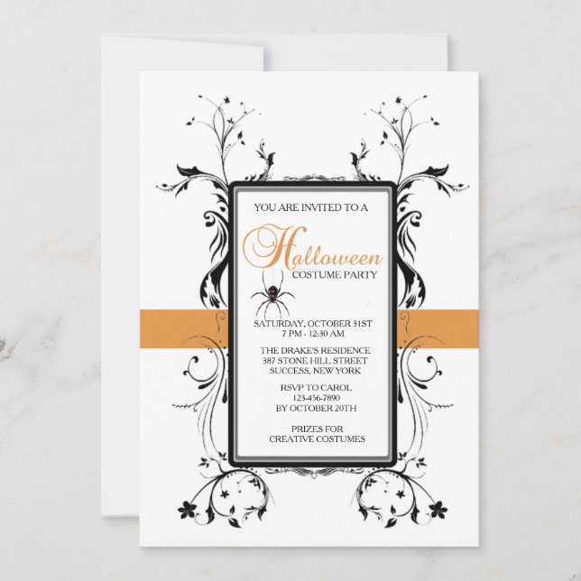 Elegant Halloween Party Invitation (Front)