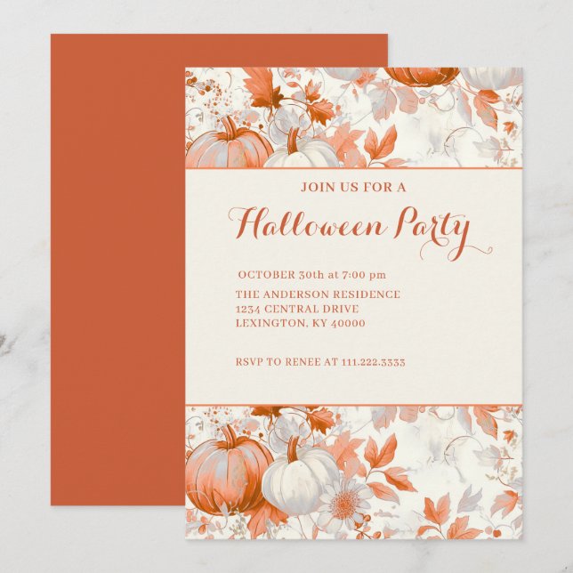 Elegant Halloween Party  Invitation (Front/Back)