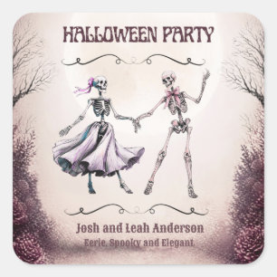 Elegant Halloween Party Personalized Square Sticker