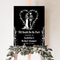 Elegant Halloween Skeleton Bridal Shower Welcome