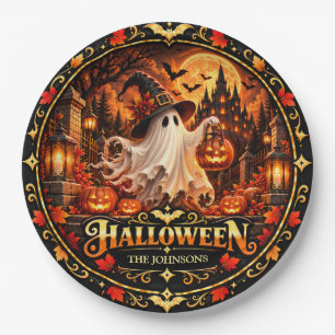 Elegant Halloween Trick or Treat Paper Plate
