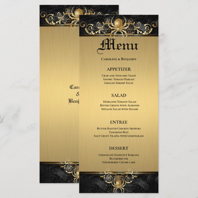 Elegant Halloween Wedding Menu (Front/Back)