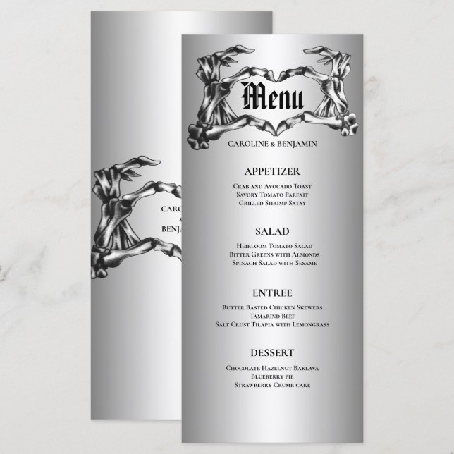 Elegant Halloween Wedding Menu (Front/Back)