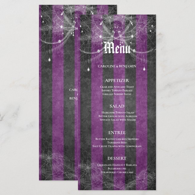 Elegant Halloween Wedding Menu (Front/Back)