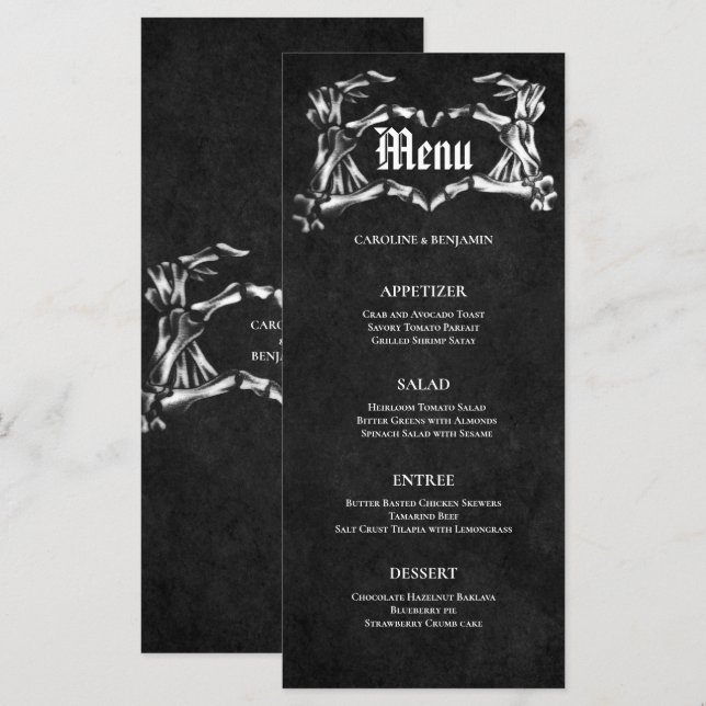 Elegant Halloween Wedding Menu (Front/Back)