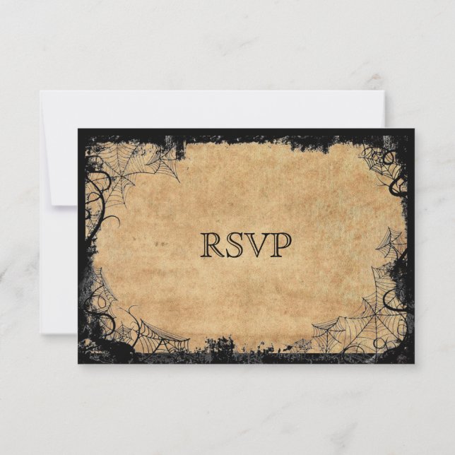 Elegant Halloween Wedding RSVP Card (Back)