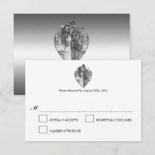 Elegant Halloween Wedding RSVP Card