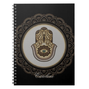 Elegant hamsa hand notebook