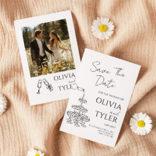 Elegant Hand Drawing Wedding Invitation