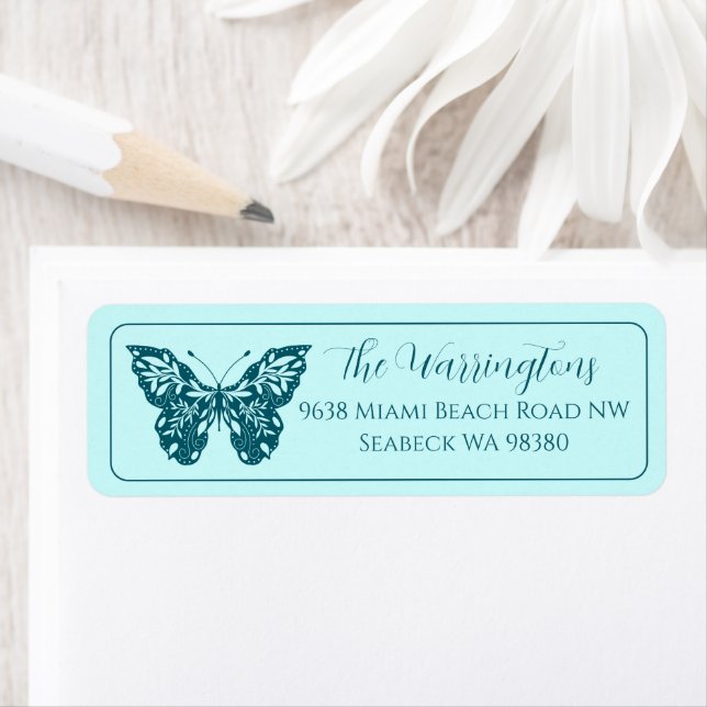 Elegant Hand Drawn Botanical Butterfly (Insitu)