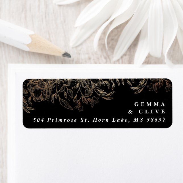 Elegant Hand Drawn Botanical Wedding Address (Insitu)
