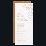 Elegant hand drawn floral golden fall wedding menu<br><div class="desc">Elegant delicate hand drawn flower illustration and modern script typography details, in golden fall colour, simple and romantic. Great floral wedding menus for modern rustic wedding, country garden wedding, and simple boho wedding in fall and winter. Fully customizable with any colours to match your wedding theme. See all the matching...</div>