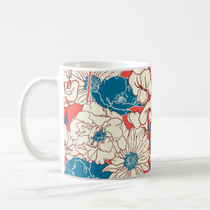 Elegant hand drawn Floral pattern, Garden flowers. Coffee Mug