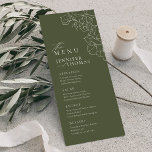 Elegant hand drawn floral sage green wedding menu<br><div class="desc">Elegant delicate hand drawn flower illustration and modern script typography details, in dark sage green and white colour, simple and romantic. Great floral wedding menus for modern rustic wedding, country garden wedding, and simple boho wedding in summer and winter. Fully customizable with any colours to match your wedding theme. See...</div>