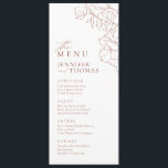 Elegant hand drawn floral terracotta wedding menu<br><div class="desc">Elegant delicate hand drawn flower illustration and modern script typography details, in terra cotta and white colour, simple and romantic. Great floral wedding menus for modern rustic wedding, country garden wedding, and simple boho wedding in fall and winter. Fully customizable with any colours to match your wedding theme. See all...</div>