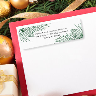 Elegant Hand Drawn Greenery Minimalist Christmas