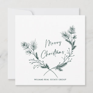 Elegant Hand Drawn Minimalist Christmas Corporate Holiday Card