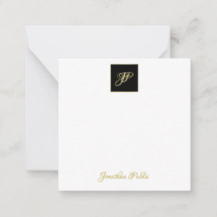 Elegant Hand Gold Text Monogram Personalized Card