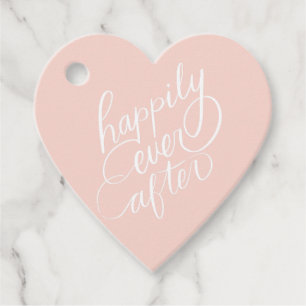 Elegant Hand Lettering Happily Ever After Wedding Favour Tags