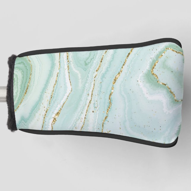 elegant hand painted liquid marble design with gli golf head cover (Front)