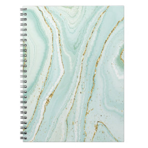 elegant hand painted liquid marble design with gli notebook
