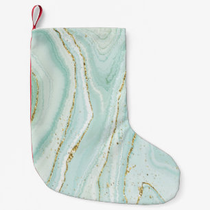elegant hand painted liquid marble design with gli small christmas stocking