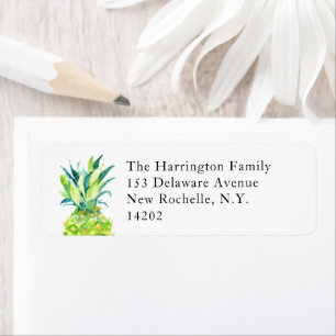 Elegant Hand-Painted Pineapple Return Address 