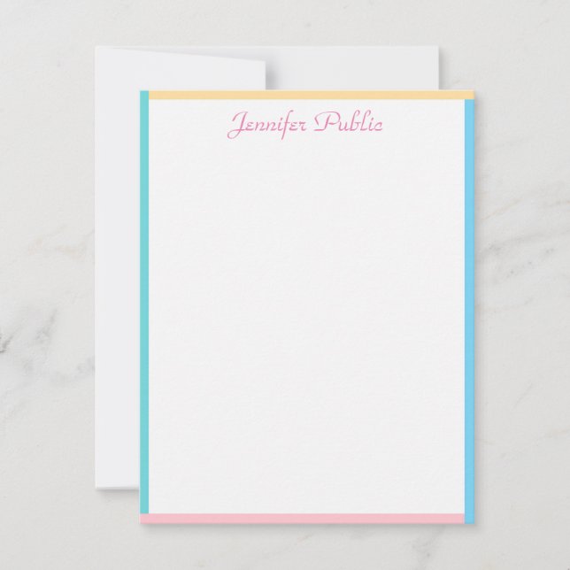 Elegant Hand Script Personalized Colourful Templat Card (Front)