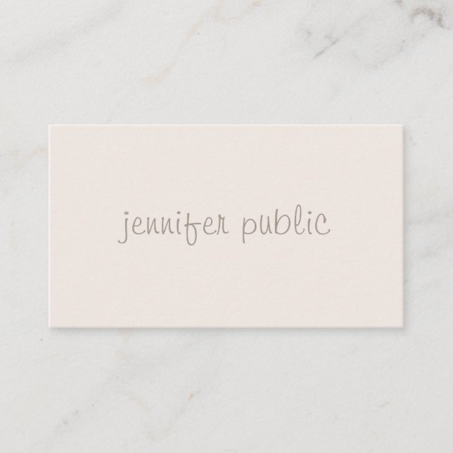Elegant Hand Script Professional Minimal Template Business Card (Front)