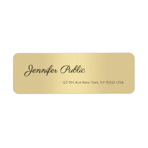 Elegant Hand Script Text Modern Simple Gold Chic