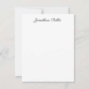 Elegant Hand Script Text Vertical Personalized Top Card