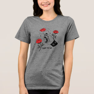 Elegant Hand Spraying Scent with Roses Tri-Blend Shirt