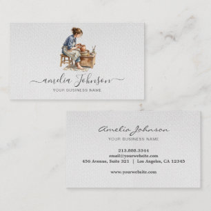 Elegant Handmade Sculptor & Pottery Ceramic Artist Business Card