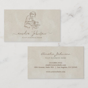 Elegant Handmade Sculptor & Pottery Ceramic Artist Business Card