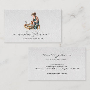 Elegant Handmade Sculptor & Pottery Ceramic Artist Business Card