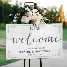 Elegant Handmade Wedding Wooden Welcome Sign