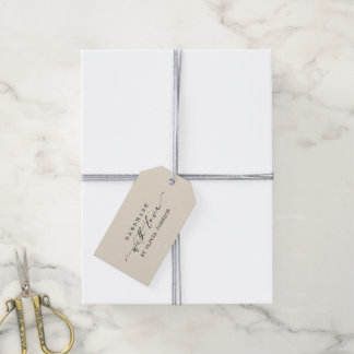 Elegant Handmade with Love Script Personalized Gift Tags
