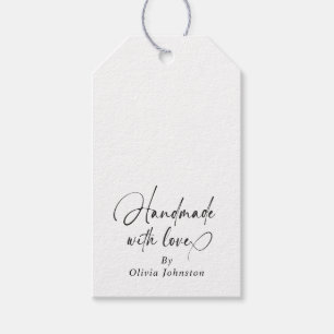 Elegant Handmade With Love Script Small Business Gift Tags
