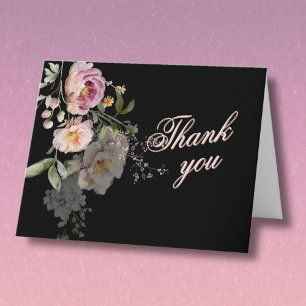 Elegant Handpainted Floral Budget Retirement  Thank You Card