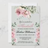 Elegant Handpainted Roses 90th Birthday Party