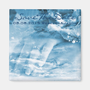 elegant hands vintage wedding save the date magnet