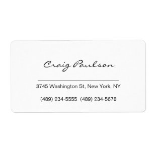 Elegant Handwriting Black & White Business Card