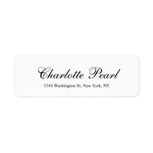 Elegant Handwriting Classical Plain Black & White (Front)